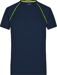 Pánské sportovní tričko James Nicholson sports T-shirt men, námořní modrá/jasně žlutá, vel. S