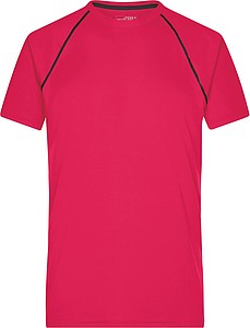Pánské sportovní tričko James Nicholson sports T-shirt men, růžová/černá, vel. S
