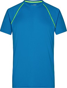 Pánské sportovní tričko James Nicholson sports T-shirt men, sv. modrá/jasně žlutá, vel. S