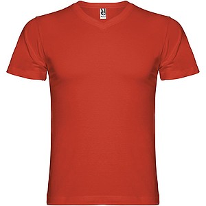 Pánské tričko s krátkým rukávem,výstřih do V, ROLY SAMOYEDO, červená, vel. 2XL