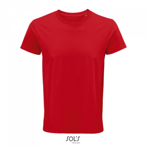 Pánské tričko SOLS CRUSADER MEN - ROUND-NECK FITTED JERSEY T-SHIRT, červená, XS