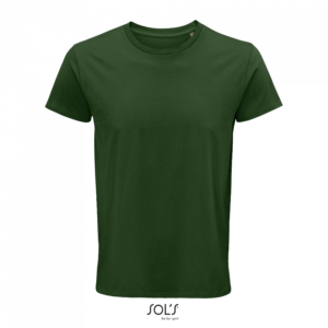Pánské tričko SOLS CRUSADER MEN - ROUND-NECK FITTED JERSEY T-SHIRT, tmavě zelená, L - firemní trička s potiskem