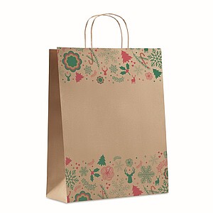 Papírová dárková taška s vánočním motivem, 32x12x40cm - ekologické reklamní předměty