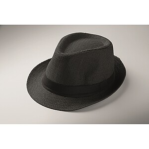 Papírový slaměný klobouk, černá