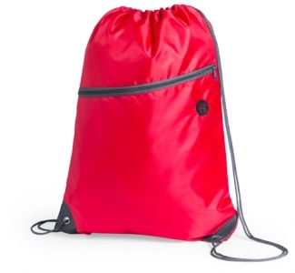 PELU Stahovací batoh s kapsou na zip, červená