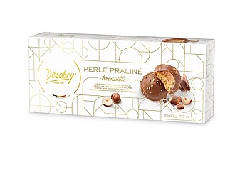 PERLE čokoládové sušenky s mléčnou čokoládou a lískovými oříšky 90 g - reklamní předměty