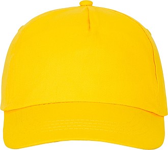Pětipanelová bavlněná čepice Feniks, žlutá