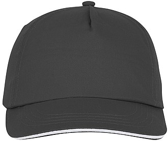 Pětipanelová bavlněná sandwich kšiltovka Styx, tmavě šedá