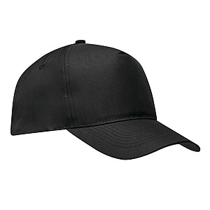 Pětipanelová kšiltovka z polyesteru, černá