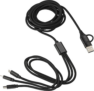 PETLER Nabíjecí kabel s více koncovkami, černá