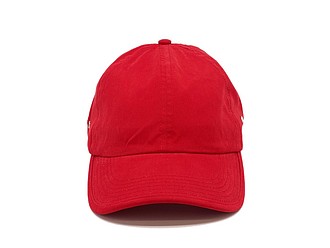 PLAIN Plátěná čepice s kšiltem, červená