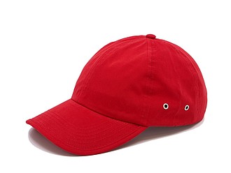 PLAIN Plátěná čepice s kšiltem, červená