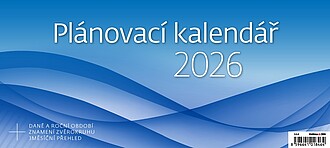 Plánovací kalendář MODRÝ 2026, stolní kalendář