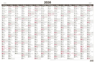Plánovací roční mapa A1 bezobrázková 2026 - reklamní kalendáře