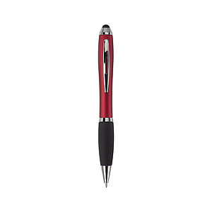 Plastová propiska, černá n., konec jako stylus, červená