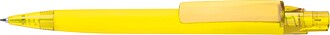 Plastová propiska s pogumovaným tělem, žlutá