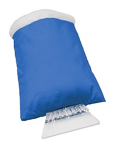 Plastová škrabka na led s rukavicí, modrá