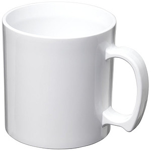 Plastový hrnek válcového tvaru, 300ml, bílý - reklamní hrnky