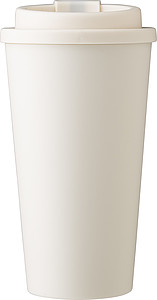 Plastový kelímek s víčkem na pití, 475ml, béžový - reklamní hrnky