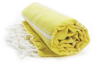 Plážová osuška HAMAM SULTAN, žlutá/bílá - reklamní předměty