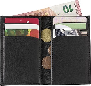 POGAMOS Kožený obal na kreditní karty s RFID ochranou - reklamní předměty