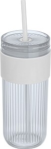 Pohárek na pití s brčkem 660 ml, bílá - reklamní předměty
