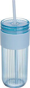 Pohárek na pití s brčkem 660 ml, světle modrá
