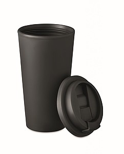 Pohárek s dvojitou stěnou a víčkem, objem 457ml, černá