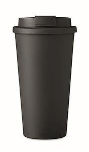Pohárek s dvojitou stěnou a víčkem, objem 457ml, černá