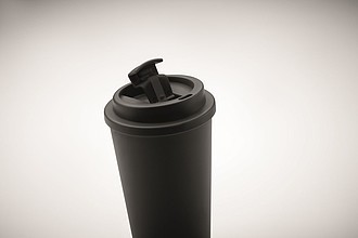 Pohárek s dvojitou stěnou a víčkem, objem 457ml, černá