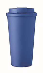 Pohárek s dvojitou stěnou a víčkem, objem 457ml, královská modrá