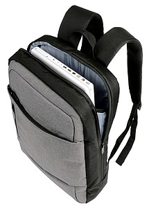 Polyesterový batoh s kapsou na laptop, černá/šedá