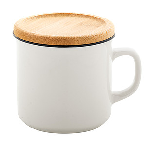 Porcelánový hrnek 320ml s bambusovým podtáckem - reklamní hrnky