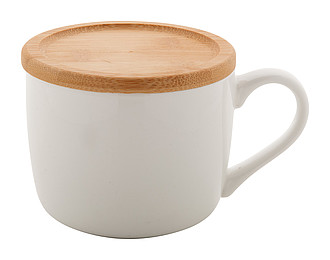 Porcelánový hrnek 400ml s bambusovým podtáckem - reklamní hrnky