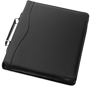 Portfolio formátu A4 s blokem, zapínání na zip, černá