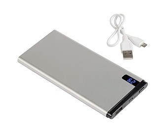 Powerbank s kapacitou 10000mAh, stříbrná - reklamní předměty