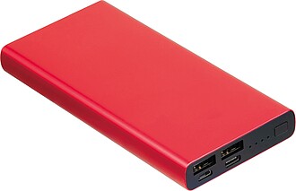 Powerbanka 10 000 mAh s LCD displejem, červená - reklamní předměty