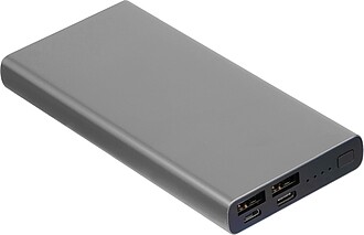 Powerbanka 10 000 mAh s LCD displejem, šedá