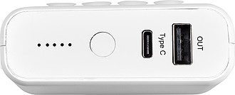 Powerbanka 10 000 mAh s LED světlem, bílá