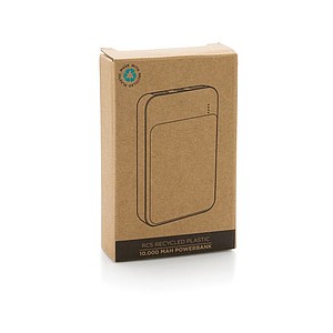 Powerbanka 10 000 mAh z RCS recyklovaného plastu, bílá