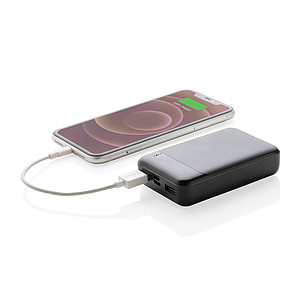 Powerbanka 10 000 mAh z RCS recyklovaného plastu, černá