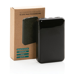 Powerbanka 10 000 mAh z RCS recyklovaného plastu, černá