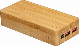 Powerbanka 20000mAh s bambusovým povrchem - reklamní předměty