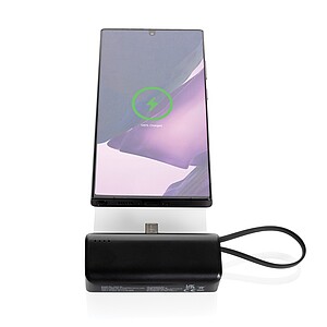 Powerbanka 3000mAh z RCS recyklovaného plastu s USB C, černá