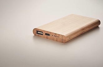 Powerbanka 4000mAh s bambusovým povrchem
