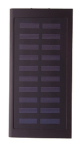 Powerbanka 4000mAh se solárním dobíjením, tělo z recyklovaného hliníku, černá