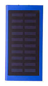 Powerbanka 4000mAh se solárním dobíjením, tělo z recyklovaného hliníku, modrá