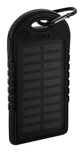 Powerbanka 4000mAh se solárním nabíjením, černá - reklamní předměty