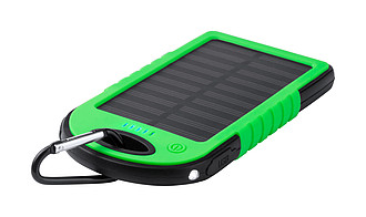 Powerbanka 4000mAh se solárním nabíjením, zelená