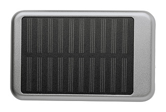 Powerbanka 4000mAh se solárním panelem, stříbrná - reklamní předměty